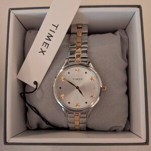 Women's Timex Peyton 36mm Silver & Gold Metal Band Watch - NWT